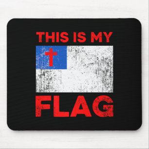 Dies ist meine Flagge - Christliches Jesuskreuz Pr Mousepad