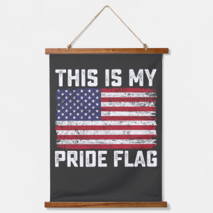 Dies ist meine Pride-Flagge USA Wandteppich Mit Holzrahmen