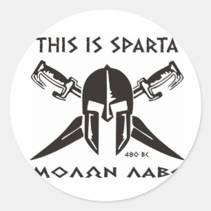 Dies ist Sparta - Molon lave (schwarz) Runder Aufkleber