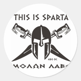 Dies ist Sparta - Molon lave (schwarz) Runder Aufkleber