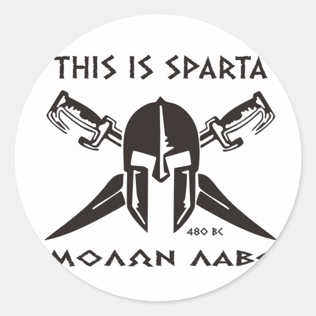 Dies ist Sparta - Molon lave (schwarz) Runder Aufkleber (Vorderseite)