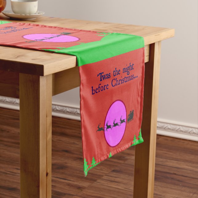 Dies war die Nacht vor Weihnachten Weihnachten Wei Kurzer Tischläufer (Beispiel)