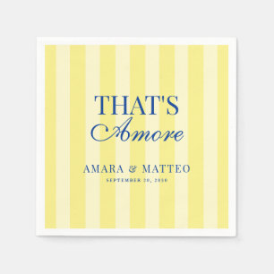 Diese Amore-Gestreifte Blau-Gelbe Hochzeit Serviette
