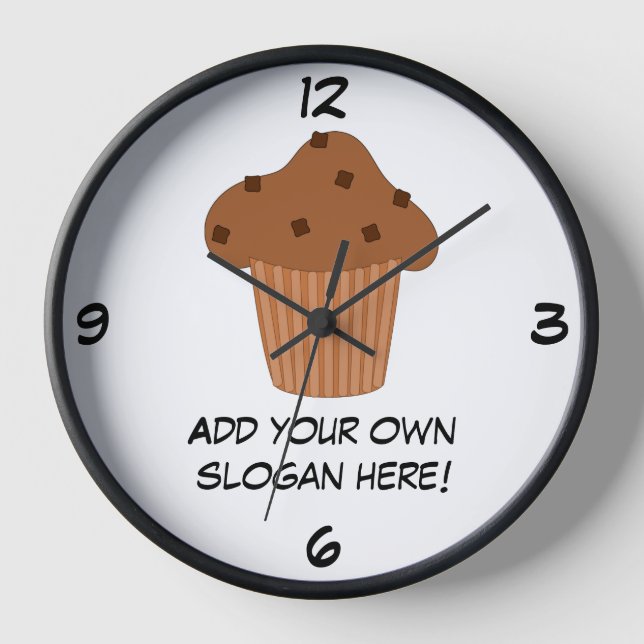 Diese Choc Chip Muffin Grafik anpassen Uhr (Vorderseite)