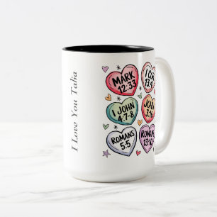 Diese Christliche Herzvalentiner Bibelverse Zweifarbige Tasse