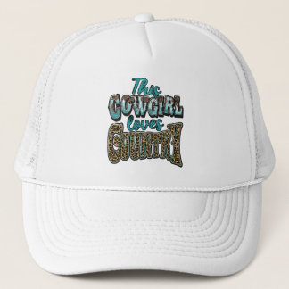 Diese Cowgirl liebt Country Western Leopardenprint Truckerkappe