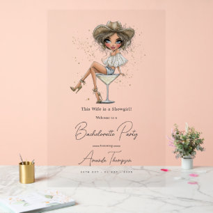 Diese Ehefrau ist eine Showgirl-Junggesellinnenabs Acrylschild