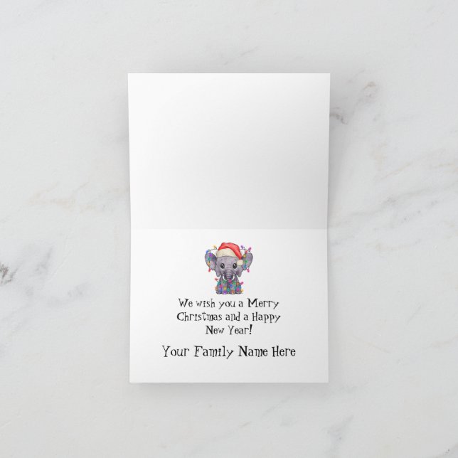 Diese Elefantenweihnachtskarte Feiertagskarte (Innenseite)