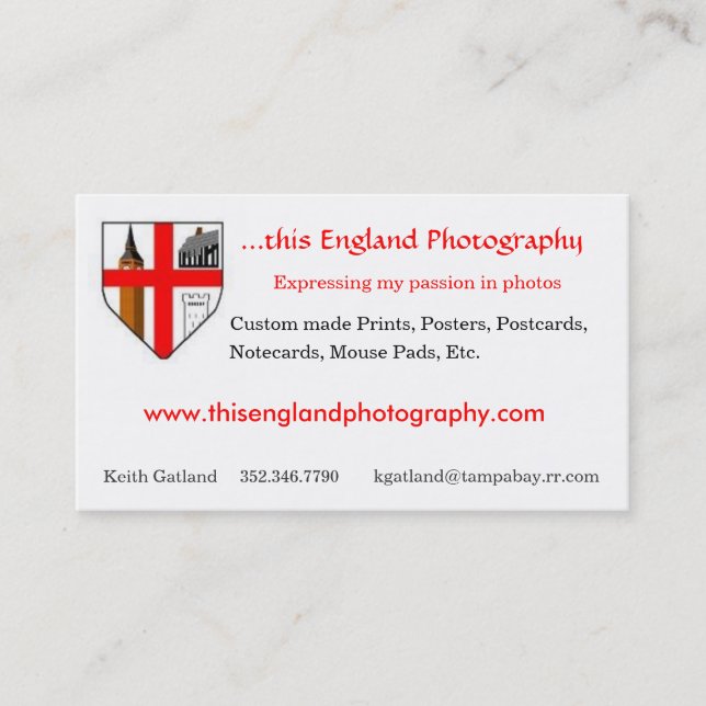 Diese England-Fotografie Visitenkarte (Vorderseite)