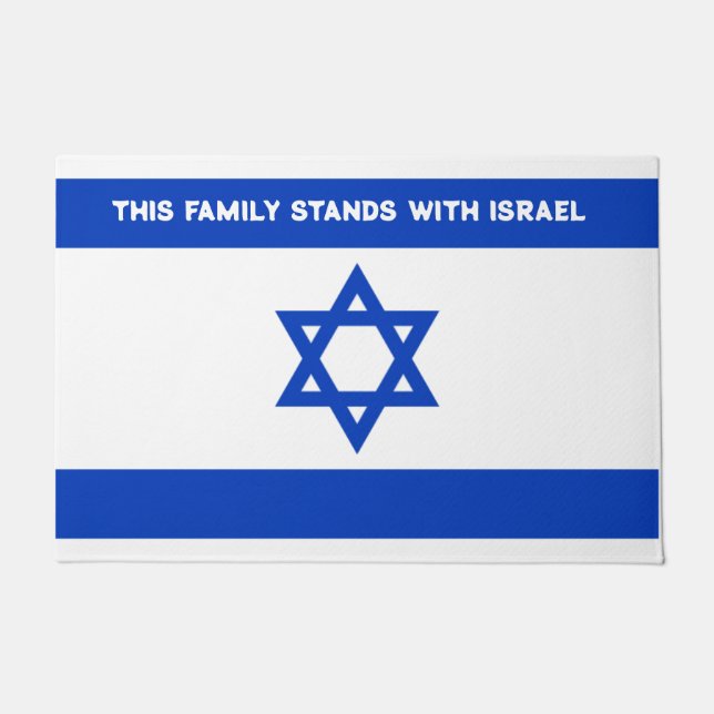DIESE FAMILIE STEHT MIT ISRAEL FUßMATTE (Vorderseite)
