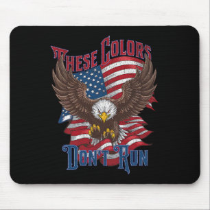 Diese Farben führen kein Bald Eagle Usa Flag Patri Mousepad