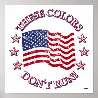Diese Farben laufen nicht! American Flag & Stars Poster