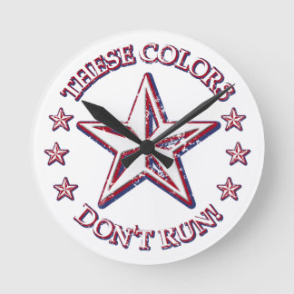Diese Farben laufen nicht! Stern Runde Wanduhr