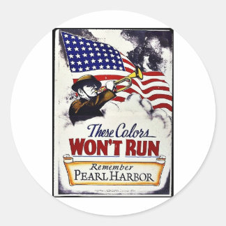 Diese Farben, nicht laufen, Pearl Harbor Runder Aufkleber