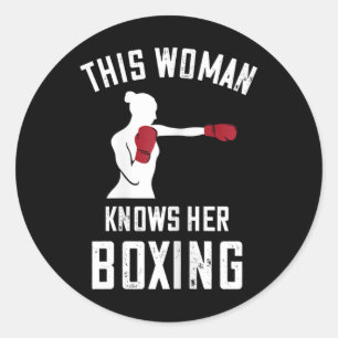 Diese Frau kennt Boxen Boxer Kickboxen Boxhandschu Runder Aufkleber