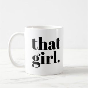 Diese Girl, die Schwarz-weiße Typografie Kaffeetasse