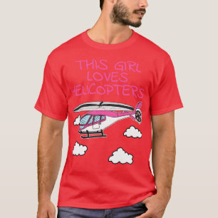 Diese Girl-Liebe Hubschrauber Pink Helicopter Fema T-Shirt
