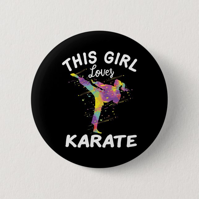 Diese Girl-Lieben Karate Button (Vorderseite)