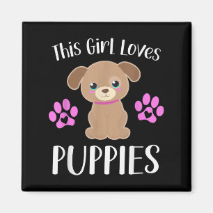 Diese Girl-Lieben Welpen Funny Zitat Niedlich Welp Magnet