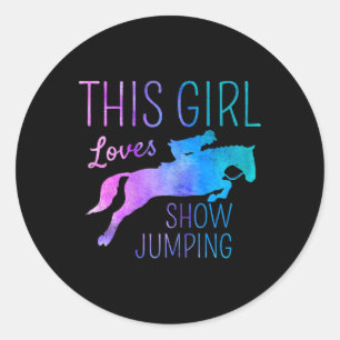 Diese Girl-Lieben zeigen Jumping Horse Lover Horse Runder Aufkleber