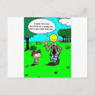 Diese glücklichen Gesichter schlagen Cartoon Gesch Postkarte