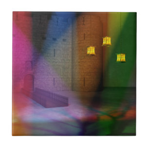 Diese große Bühne von dummen dekorativen Fliesen