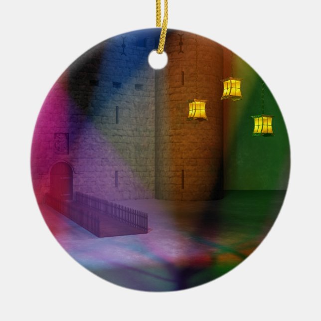 Diese große Bühne von Narren-Ornamenten Keramikornament (Vorne)