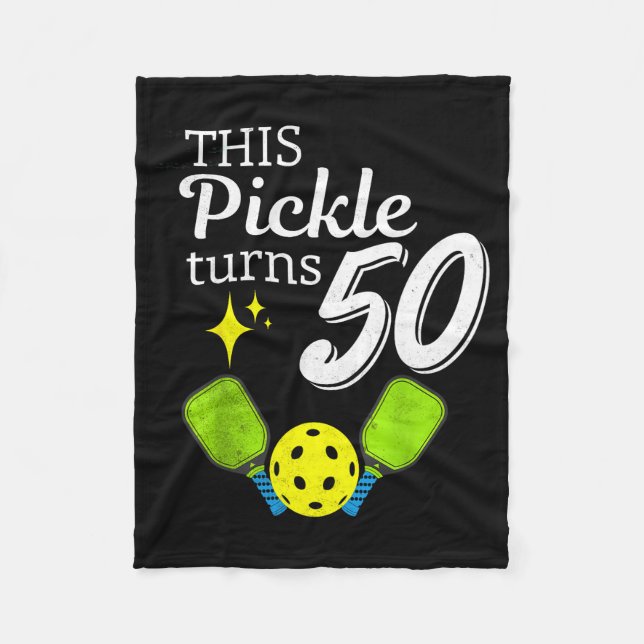 Diese Gurke wird 50 Pickleball 50. Geburtstag  Fleecedecke (Vorderseite)