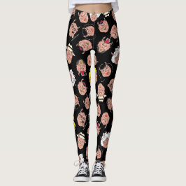 Diese Haifischschweine Unterschrift Schwarze Leggi Leggings