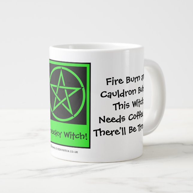 Diese Hexe braucht Kaffee JUMBO Pagan mit wiccan T Jumbo-Tasse (Vorderseite Rechts)
