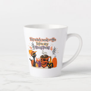 Diese Hexe braucht Kaffee vor einem Hokus Milchtasse
