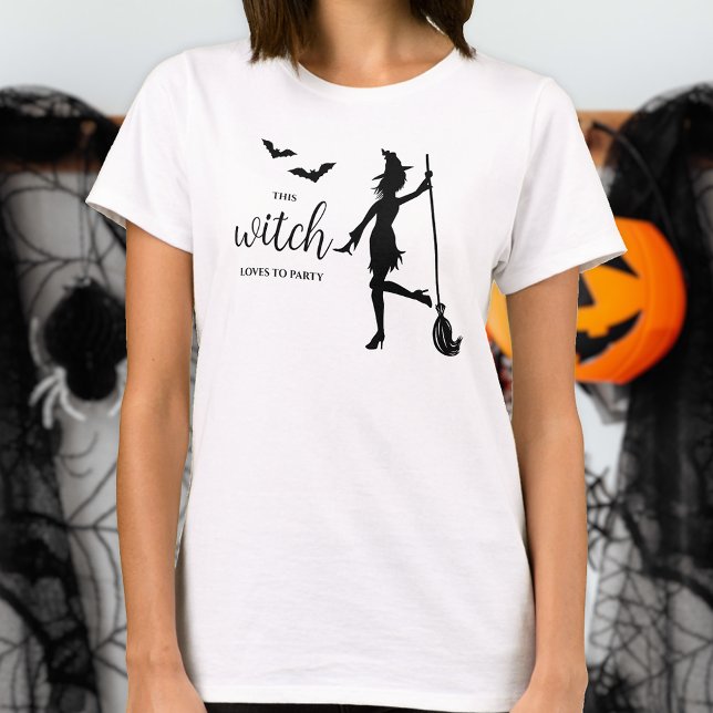 Diese Hexe Lieben zu Party Silhouette Halloween T-Shirt (Von Creator hochgeladen)