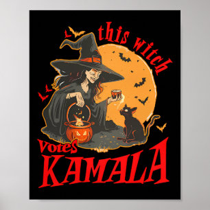 Diese Hexe wählt Kamala Witchy Halloween Feminist Poster