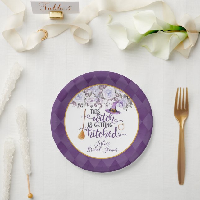 Diese Hexe wird angeheftet Papierplatte - Custom Pappteller (Hochzeit)