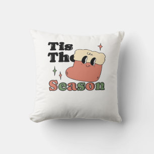 Diese Jahreszeit Groovy Retro Vintage Weihnachtsma Kissen