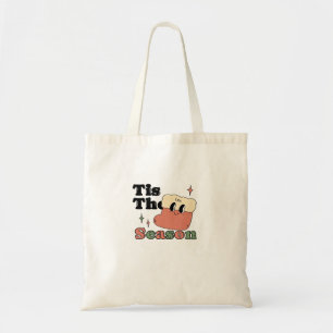 Diese Jahreszeit Groovy Retro Vintage Weihnachtsma Tragetasche