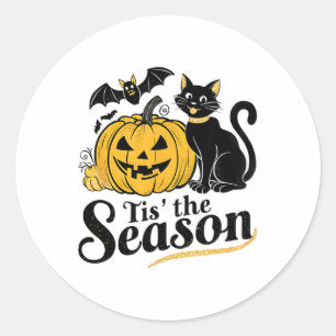 Diese Jahreszeit Halloween Bats Pumpkin Fall Funny Runder Aufkleber
