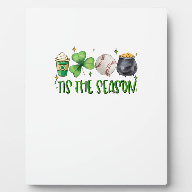 Diese Jahreszeit Latte Patricks Day Baseball Fotoplatte (Vorderseite)