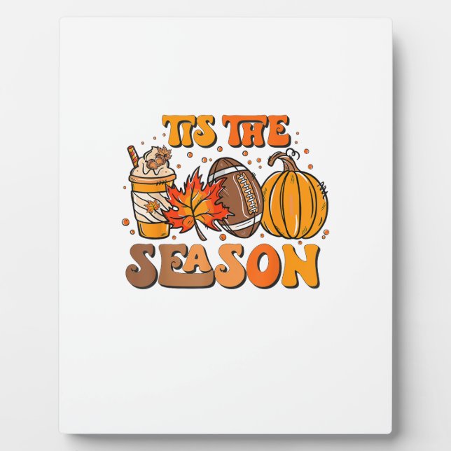 Diese Jahreszeit Pumpkin Leaf Latte Fall Ästhetik  Fotoplatte (Vorderseite)