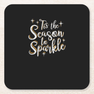 Diese Jahreszeit zu Sparkle Funny Weihnachten Spri Rechteckiger Pappuntersetzer