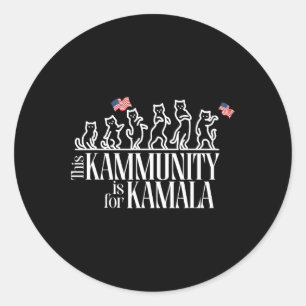 Diese Kammunity ist für Kamala Patriotic Cats Amer Runder Aufkleber