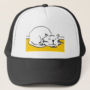 Diese Katze schläft. Truckerkappe