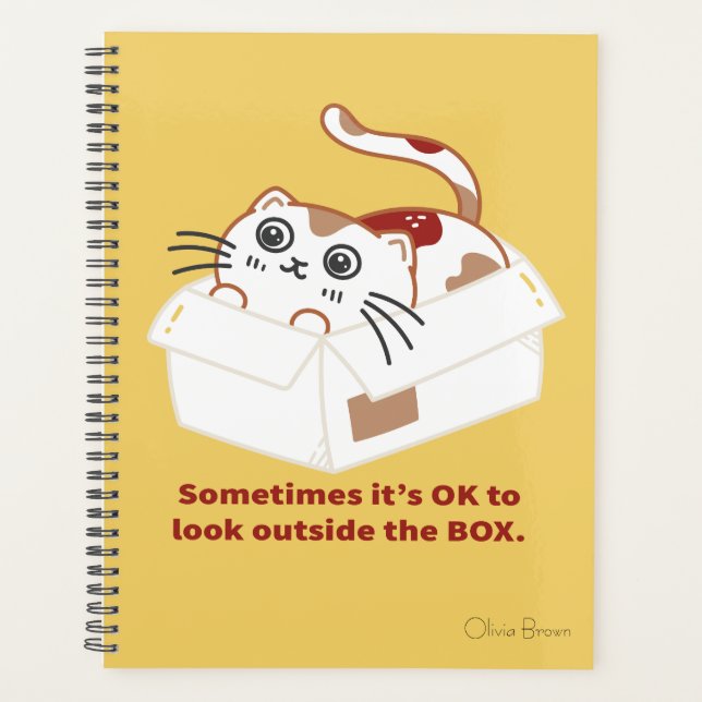 Diese Katzenlebenskatze in einer Box mit dem Namen Planer (Vorderseite)