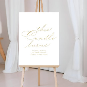 Diese Kerze brennt elegantes Kalligrafie-Gold-Schi Poster