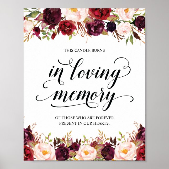 Diese Kerze brennt in einem liebenden Memorial Sig Poster (Vorne)