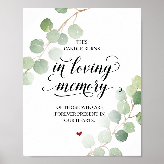 Diese Kerze brennt in einem liebenden Memorial Sig Poster (Vorne)