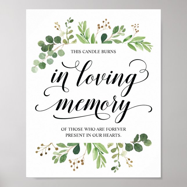 Diese Kerze brennt in einem liebenden Memorial Sig Poster (Vorne)