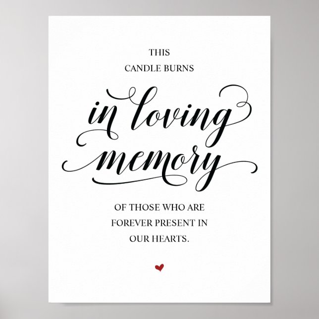 Diese Kerze brennt in einem liebenden Memorial Sig Poster (Vorne)