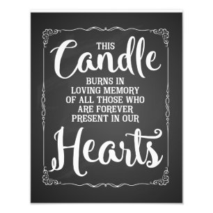 Diese Kerze brennt in Erinnerung an einen geliebte Fotodruck