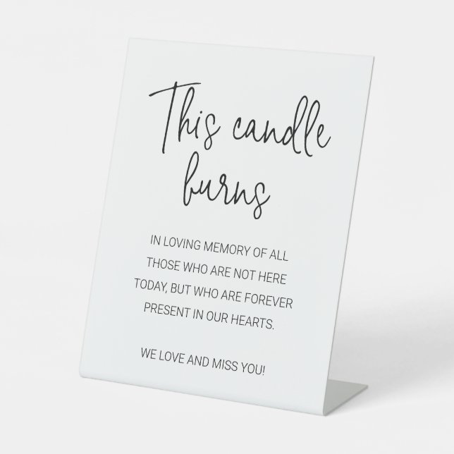 Diese Kerze verbrüht sich in die Hochzeit der lieb Sockelschild (Vorderseite)